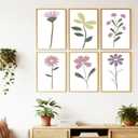 Jethami 6 Pack Paint by Numbers Kit for Adults Beginner, Easy Flowers DIY Painting Canvas Art Kit for Home Wall Decor 8x12 in (Boho Flowers-02)