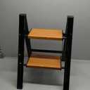 Taranta 2 Step Ladder,Aluminum Lightweight Folding 2 Step Stool with Anti-Slip Wide Pedal, 330lbs Capacity Step Ladder for Household,Kitchen,Office - BlackWoodgrain (Black&woodgrain)