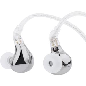 Linsoul BLON BL03 II in Ear Monitor, 10mm Dual-Chamber Dynamic Driver IEM, Wired HiFi Earbuds with Detachable 2Pin Cable for Musician Audiophile (3.5mm with Mic, Silver)