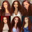 Reddish Brown Bundles Human Hair Copper Curly Hair Extensions Copper Brown Kinky Curly Bundles Double Weft For Women 10 12 14 Inch