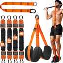 Pull Up Assistance Bands, 350lbs Heavy Duty Resistance Band for Pull Up, 4 Pull Up Bands with Two Foots Fabric Feet/Knee Rest, Adjustable Weight/Size Bands for Pull Up Assist for Strength Training (Orange)