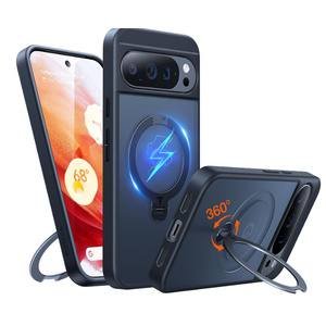 TORRAS 360 Spin Magnetic Stand for Google Pixel 10 Pro XL case, Compatible with Magsafe, 4X Military Drop Protection, Slim for Google Pixel 10 Pro XL Phone Case with Kickstand, Black