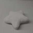 YRXRUS Star Pillows, White Star Shaped Pillow, Mother's Day Decorative Throw Pillow Gifts, Cute Plush Room Decor, Fluffy Faux Rabbit Fur 14"x14"Pillows for Living Bedroom