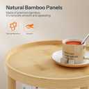 HOOBRO Small Round Side Table with Charging Station, 2-Tier Round Bamboo End Table, Compact Sofa Bedside Table for Small Space, Easy Assembly, for Living Room, Bedroom, Apartment, Natural 