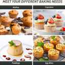2 Packs 12 Cups Silicone Muffin Pan for Baking with Metal Reinforced Frame Regular Size Cupcake Pan Tray Chocolate Egg Pizza Bites Oven Top Cookie Molds Muffin Tin Tart Pans Sheet Set Bakeware Liner