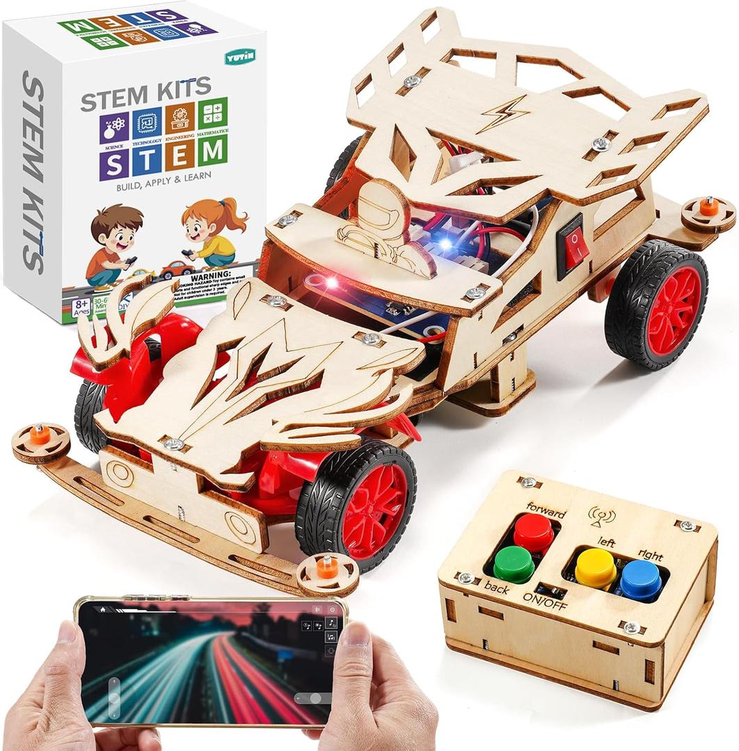 STEM Kits for Kids Age 8-10, STEM Toys for Boys 8-12, Remote Control Model Car Building Kits, Wood 3D Puzzles 8-13, Science Crafts Projects, Gifts for 8 9 10 11 12 13 14 Year Old Teen Boys Girls