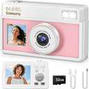 4K UHD Digital Camera, 64MP Autofocus Camera with 32GB SD Card, Mini Vintage Digital Camera with 2.8" Large Screen and 18X Digital Zoom, Cameras for Photography, Suitable for Kids, Adults, Beginners