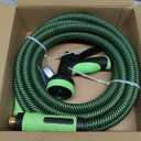 NON-EXPANDABLE Garden Hose 25ft x5/8'', Heavy Duty Flexible Water Hose with 10-Function Sprayer, Lightweight, Leak Proof, Durable Fabric Skin, Pressure Resistant for Yard, Outdoor