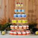 6 Tier Large Acrylic Round Cupcake Stand, Clear Wedding Cupcake Tower Stand, Cupcake Tier Stands for Dessert Table, Tiered Cupcake Holder Stand, Cupcake Display Stand