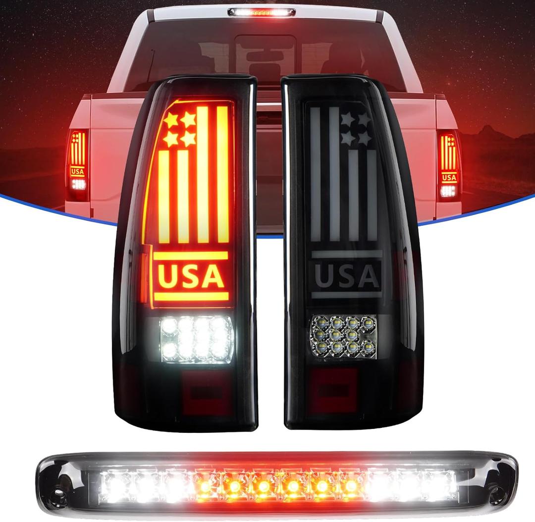 LED Tail Light +3rd Third Brake Light Fit for Chevy Silverado 1500 2500 99-02, 1500HD/2500HD 01-02, Fit for GMC Sierra 1500 2500 99-03, 1500HD 2500HD 01-03, High Mount Stop Light Rear LED Taillight LED Tail Light +3rd Third Brake Light Fit for Chevy Silverado 1500 2500 99-02, 1500HD/2500HD 01-02, Fit for GMC Sierra 1500 2500 99-03, 1500HD 2500HD 01-03, High Mount Stop Light Rear LED Taillight