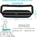 Vive Wheelchair Seatbelt - Safety Belt For The Elderly - Harness For Adults - Adjustable Straps For Chair/Bed Restraint - Patients Care - Falling out Prevention - For The Elderly, Pregnant & Paralyzed