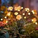 PEVOROS Solar Garden Lights, Warm White LED Swaying Solar Flowers Light for Outside, Waterproof Garden Decor, Outdoor Decorative Lights Yard, Patio, Pathway Decoration Gardening Gifts (2 Pack)