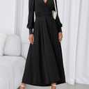 BTFBM Womens Long Sleeve Maxi Dress Fall 2025 Casual V Neck Knit A Line Flowy Pockets Elegant Party Wedding Guest Dresses