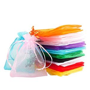 Meowoo 100PCS Organza Bags, 3x4in Small Mesh Bags Drawstring for Jewelry, Candy, Christmas, Sachets, Festivals, Bathroom Soaps, Makeup Organza, Wrapping Supplies(mixedcolor)