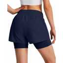 Ksmien Women's 2 in 1 Running Shorts - Lightweight Athletic Workout Gym Yoga Shorts Liner with Phone Pockets, Size: XS