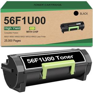 56F1U00 56F1U0E Ultra High Yield Black Toner Cartridge (25,000 Pages) for Lexmark MS521, MS621, MS622, MX521, MX522, MX622, MS521dn, MX521ade, MS621dn Series Laser Printers(with Chip)