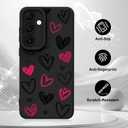 Gukalong Silicone Case Compatible with Samsung Galaxy S24 FE Pink Heart Design Soft TPU Phone Cover Heavy Duty Shockproof Protective Anti-Scratch Cute Case for Women - Black