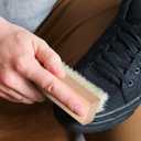 2 x GLEAVI 4Pcs Shoe Cleaning Brush Set: Sturdy Wood Handle Soft Nylon Bristle Scrubbers, 3.7 Inch Portable Dirt Remover for Sneakers, Suede & Leather Boots