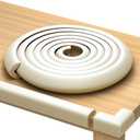 Furniture Edge 16.2ft & Corner Guards | Protective Foam Cushion | 15ft Bumper 4 Adhesive Childsafe Corners | Baby Child Proofing Foam Set and Safe for Table, Fireplace, Countertop | Brown (Ivory)
