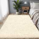 4x6 Cream White Fluffy Fuzzy Shag Area Rug for Living Room, Bedroom, Dorm