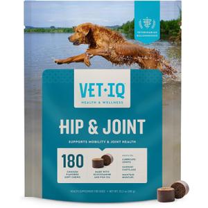 VetIQ Glucosamine Hip & Joint Supplement for Dogs, 180 Soft Chews, Dog Joint Support Supplement with MSM and Krill, Dog Health Supplies Large & Small Breed, Chicken Flavored Chewables