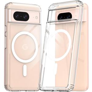 [araree] Pixel 8 Compatible Case with Magnetic Ring Shockproof Clear Smartphone Case Transparent Hard Side Soft MagSafe Compatible Phone Case [Google Pixel8 Google Pixel 8 Compatible Google Pixel 8