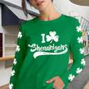 St Patricks Day Shirt Women Shamrock Shirts Lucky Irish Clover Tshirts Saint Patricks Day Long Sleeves (Green, M)