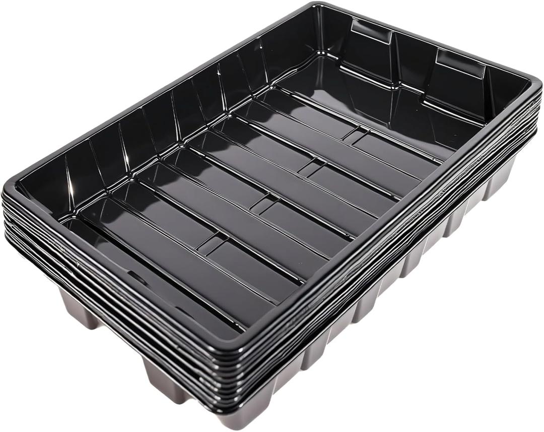 10Pack Seed Starting Trays, Strong Plastic Growing Plant Tray, Seed Tray, Seedling Trays for Greenhouse and Flowers, Wheatgrass, Sprouting