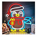 Penguin Neon Sign Christmas Neon Sign for Wall Decor Waving Penguin Neon Light Dimmable Flashing Christmas Neon Light for Xmas Party Living Room Holiday Gift