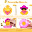 Rubber Duck Car Ornaments Cowboy Duck Car Dashboard Decoration Accessories with Mini Cowboy Hat Scarf Swim Ring and Sunglasses for Decor Home(AG23)