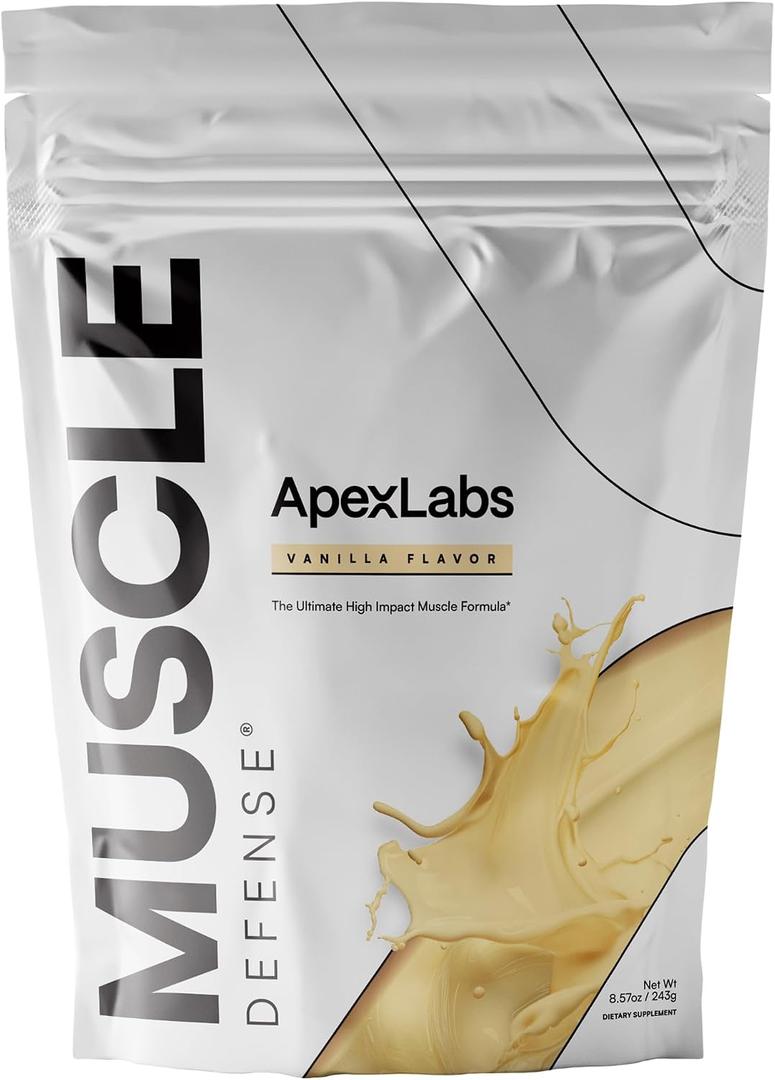 ApexLabs Apex Muscle Defense by Dr. Tracy Gapin Hydrolyzed Whey Protein Blend with HMB, Leucine, Ursolic Acid & Velositol Supports Lean Muscle Growth, Strength & Recovery, Vanilla