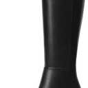 Knee High Boots for Women Chunky Heel Pointed Toe Boots Side Zipper Long Boots (7.5, Black)