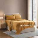 Nestl Extra Deep Full Sheet Set - 6 Piece Breathable & Cooling Sheets - Hotel Luxury Bedding Set w/18-24 Inch Deep Pockets - Easy & Secure Fit - Super Soft, Wrinkle Free & Comfy - Camel Gold