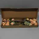 Floroom 5pcs Apricot Peach Faux Silk Mums Artificial Flowers, Bulk Fake Small Mini Chrysanthemums with Stems for DIY Wedding Centerpieces Floral Arrangements Vase Fillers Home Decorations