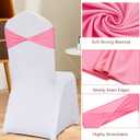 Pink Chair Sashes Bows 50 Pcs Spandex Chair Bands Ties Without Buckle Decorations for Wedding Birthday Party Events Ceremony