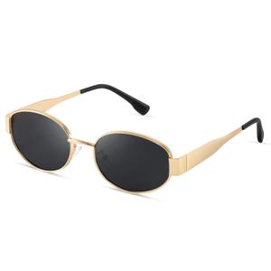 Dokbini Women's Retro Sunglasses - Classic Trendy Polarized Sun Glasses UV Protection Fashion Eyewear Gold Green