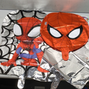 Spidey Birthday Decorations, Party Supplies Set Include Banner, Backdrop, Balloons, Hanging Swirls, Cake Cupcake Toppers, Tablecloth for Boys Girls Spidey Theme Party