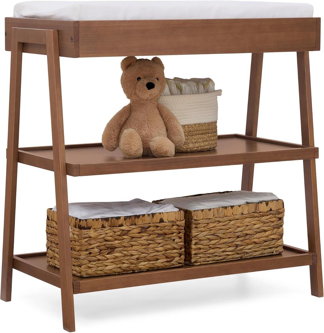 Delta Children Scout Changing Table, Chestnut, 35.25"W x 18.75"D x 34.7"H