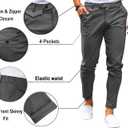 Mens Chinos Slim Fit Pants Flat Front Stretch Skinny Tapered Dress Pants Comfort Casual Solid Trousers (Gray)