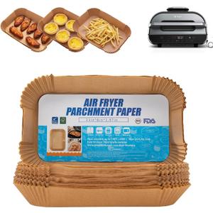Air Fryer Liners For Ninja Foodi XL Smart FG551 6-in-1 Indoor Grill,100PCS Rectangular Air Fryer Disposable Paper Liner, Suitable for Ninja Foodi XL Smart