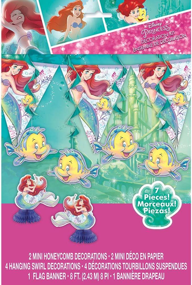 Unique Party Decorating Kit - Disney The Little Mermaid, 7 Pcs