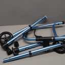 Walkers for Seniors, Folding Walker with Wheels and 2 Skis, Lightweight Rolling Walker Supports Up to 350 Pounds, Adjustable Height, Adult Compact Standard Walkers with Aluminum Frame, Blue