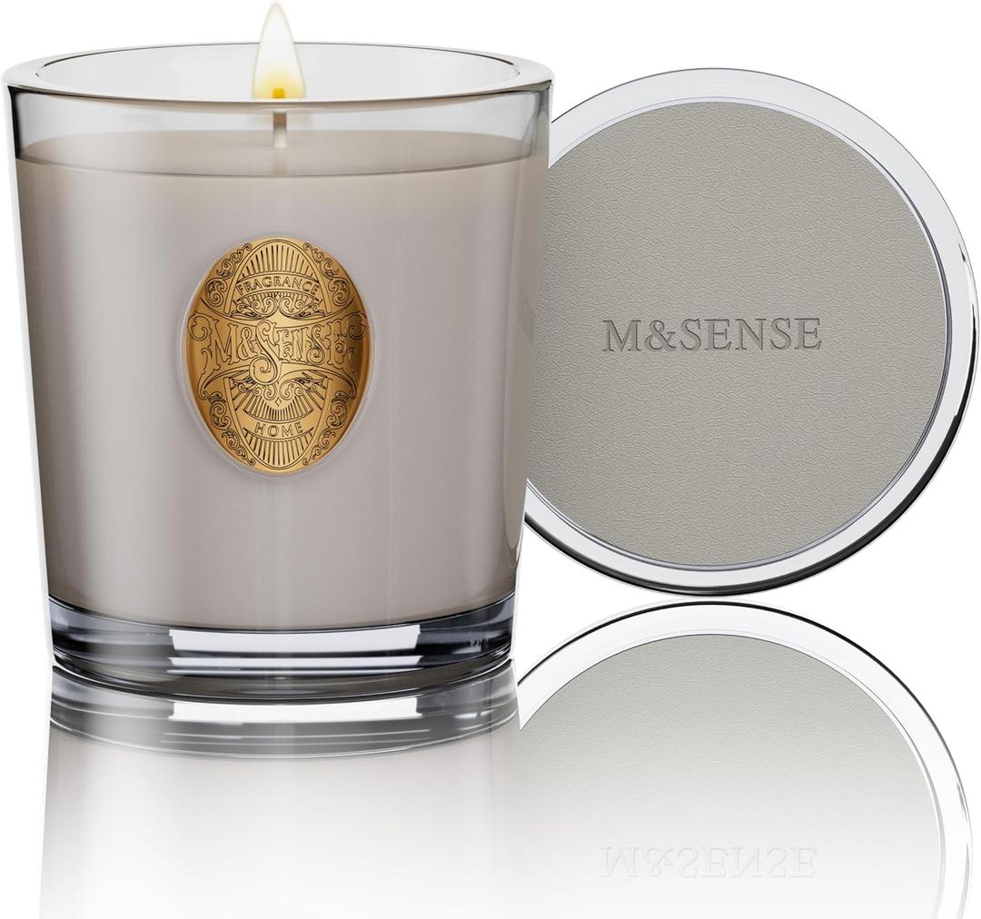 M&SENSE Natural Soy Candle | Coconut & Gray | 9.2 oz, 50H Burn Time | Luxury Scented Candle for Relaxation, Gifting, Home Dcor | Ideal for Bedroom, Office, Party Ambiance
