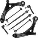 8PCS Front Lower Control Arm for Dodge Grand Caravan 2008-2018, for Chrysler Town & Country 2008-2016, for Volkswagen Routan 2009-2010, Sway Bar + Outer Tie Rod End Link Suspension Kit K622034 K622033 (8PCS/Check fitment in description)
