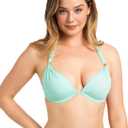 Smart & Sexy Women's Swim Secret Mega Push-up Halter Bikini Top (38C, Mint Chip)