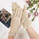 Lovful Summer Women Screentouch Gloves Sun Uv Protection Driving Gloves (Khaki)