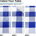 Hiasan Royal Blue Checkered Tablecloth Rectangle - Wrinkle Resistant, Stain Resistant and Waterproof Gingham Table Cloth for Kitchen, Dining and Picnic, 60 x 120 Inch