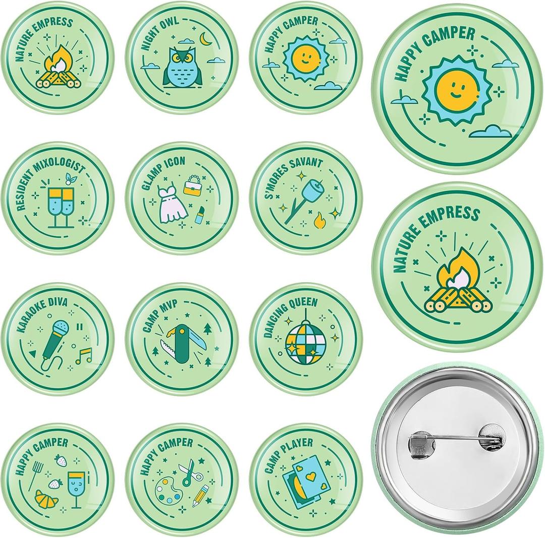 Camping Bachelor Party Merit Badge Set with Title Bachelor Party Gift Pin Set for Women Men to Wear at Themed Party