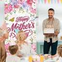 Mothers Day Decorations Banner Mother’s Day Door Cover Best Mom Flower Backdrop Mom Day Gifts Happy Mothers Day Party Supplies Indoor Outdoor for Home 35in x 71in