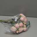 ICBOX Pink Peonies Artificial Flowers 2 Bouquets Vintage Peonies 18pcs Pink Peonies with Single Long Stems Silk Flowers for Wedding Decoration Bride Bouquet Flowers Crafts Floral Arrangement (Pink)